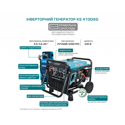 Инверторный газобензиновый генератор KS 4100iEG