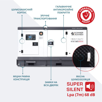 Дизельна трифазна електростанція KS 50-3BES